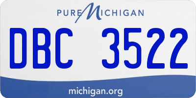 MI license plate DBC3522