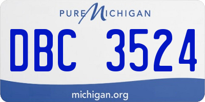 MI license plate DBC3524