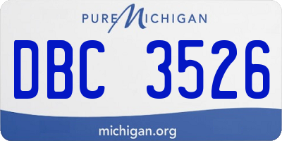 MI license plate DBC3526