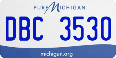 MI license plate DBC3530