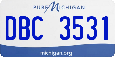 MI license plate DBC3531