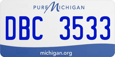 MI license plate DBC3533