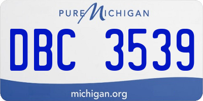 MI license plate DBC3539