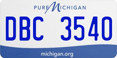 MI license plate DBC3540