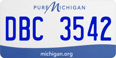 MI license plate DBC3542