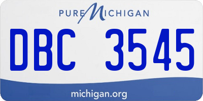 MI license plate DBC3545