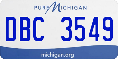MI license plate DBC3549