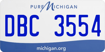 MI license plate DBC3554