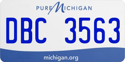 MI license plate DBC3563