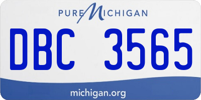 MI license plate DBC3565