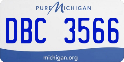 MI license plate DBC3566