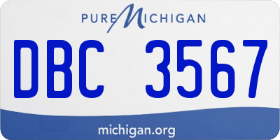 MI license plate DBC3567