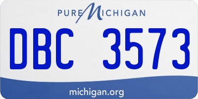 MI license plate DBC3573