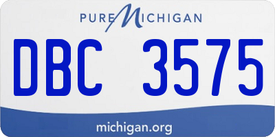 MI license plate DBC3575