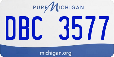 MI license plate DBC3577