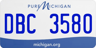 MI license plate DBC3580