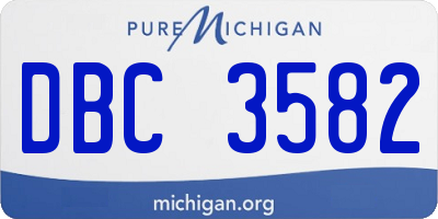 MI license plate DBC3582