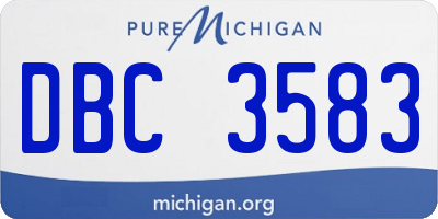 MI license plate DBC3583