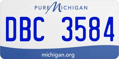 MI license plate DBC3584