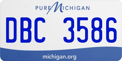 MI license plate DBC3586