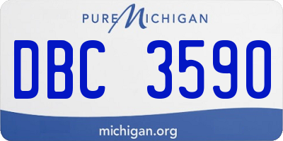 MI license plate DBC3590