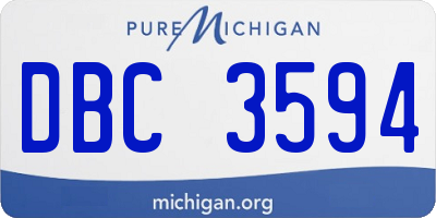 MI license plate DBC3594