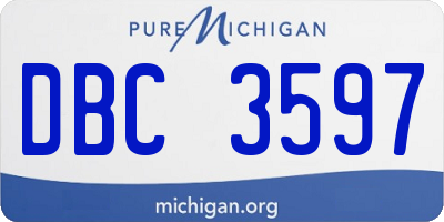MI license plate DBC3597