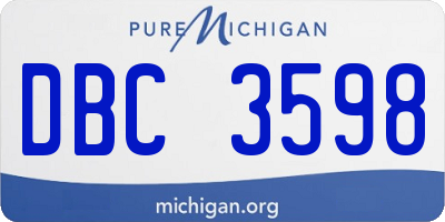 MI license plate DBC3598