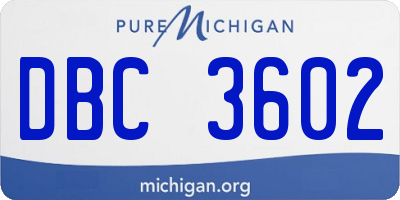 MI license plate DBC3602
