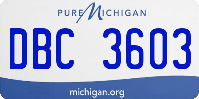MI license plate DBC3603