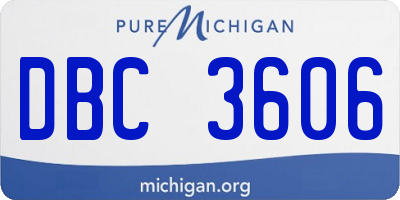 MI license plate DBC3606