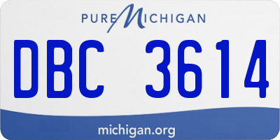 MI license plate DBC3614