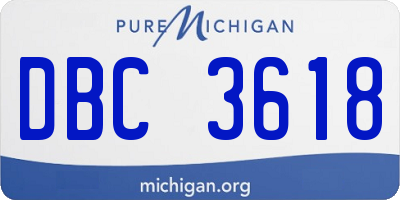 MI license plate DBC3618