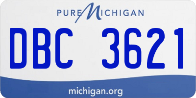 MI license plate DBC3621