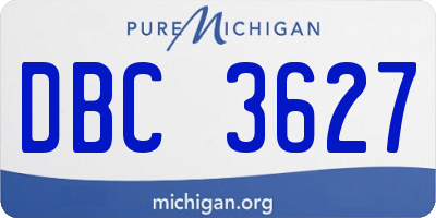 MI license plate DBC3627