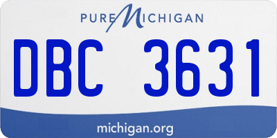 MI license plate DBC3631