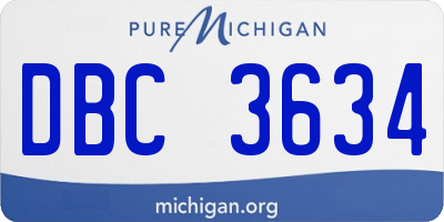 MI license plate DBC3634