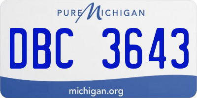 MI license plate DBC3643