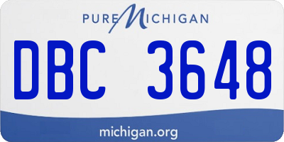 MI license plate DBC3648