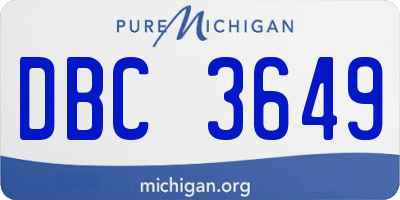 MI license plate DBC3649