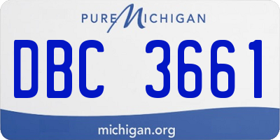 MI license plate DBC3661