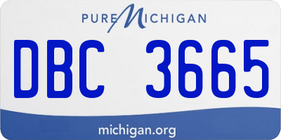 MI license plate DBC3665