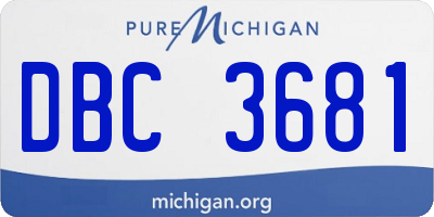 MI license plate DBC3681