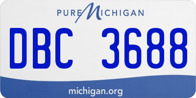 MI license plate DBC3688