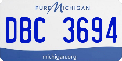 MI license plate DBC3694