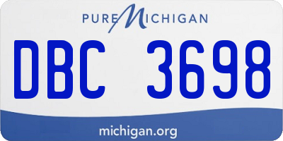 MI license plate DBC3698