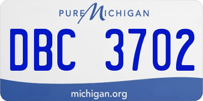 MI license plate DBC3702