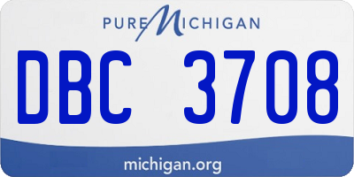 MI license plate DBC3708