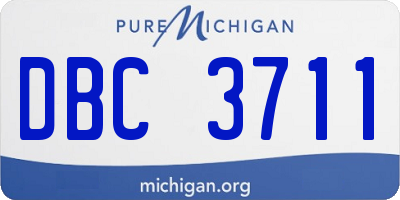 MI license plate DBC3711