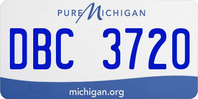 MI license plate DBC3720